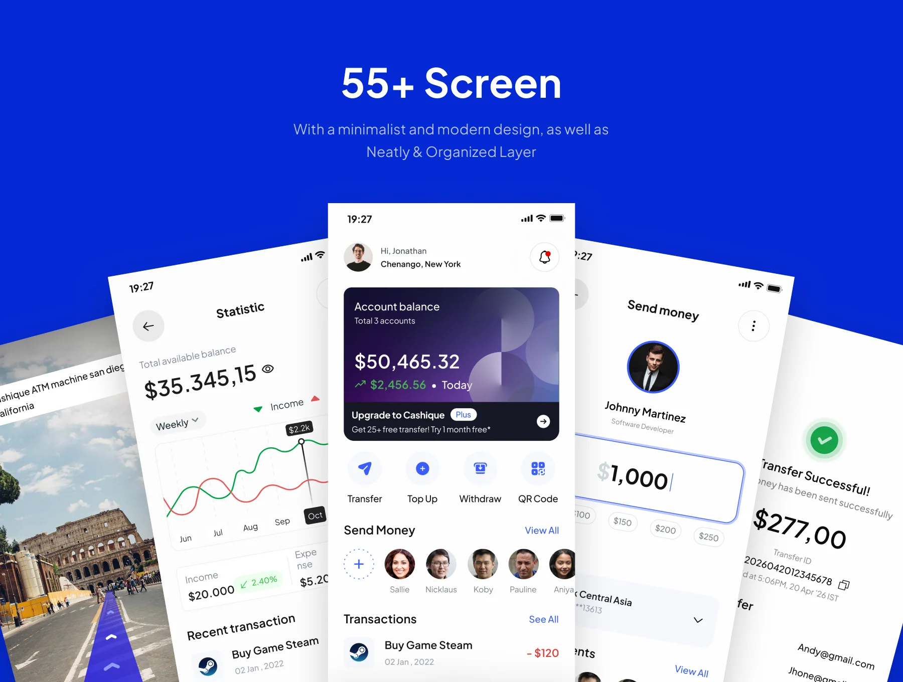 Cashique - Banking and Budget Tracker Mobile App UI Kits 4