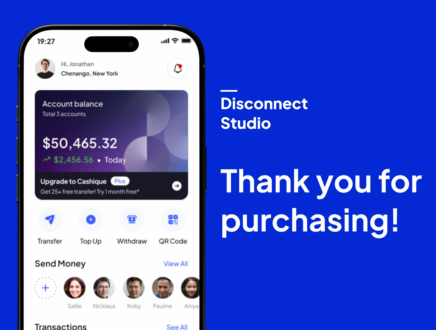 Cashique - Banking and Budget Tracker Mobile App UI Kits 6