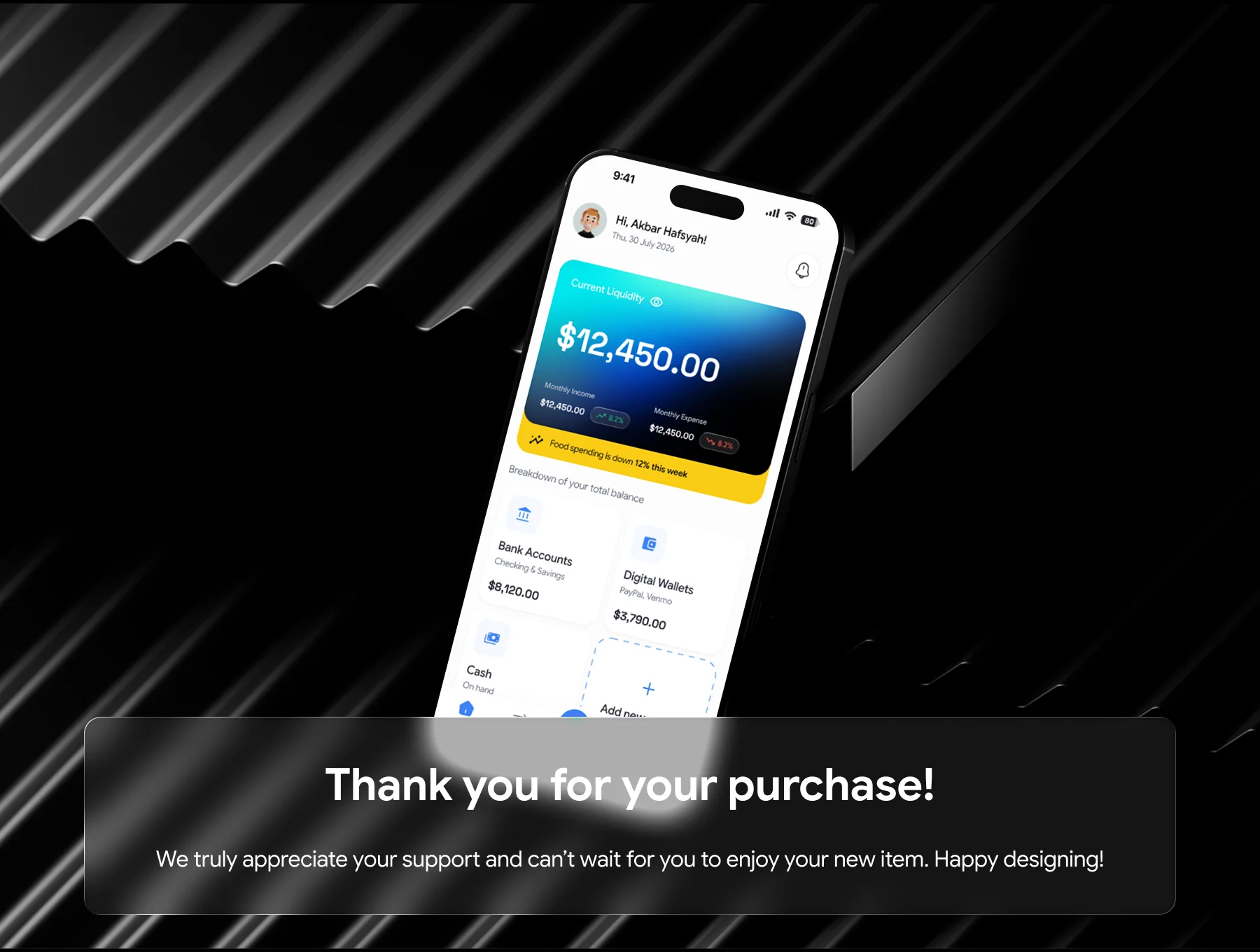Cashly — Money Tracker Mobile App UI Kit 8