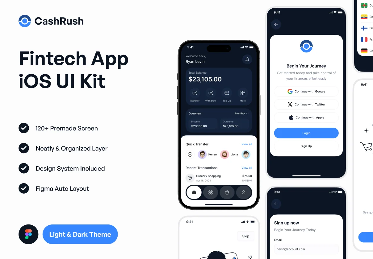 CashRush - Fintech App UI Kit