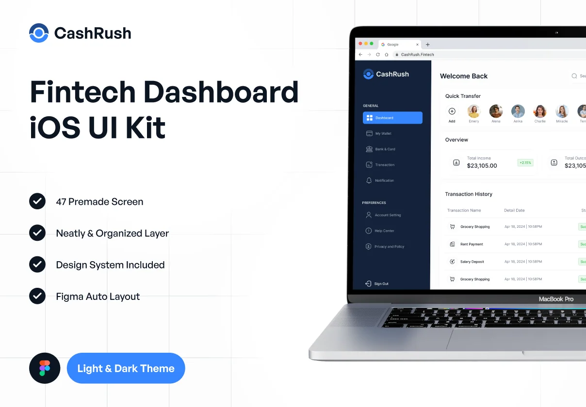 CashRush - Fintech Dashboard UI Kit
