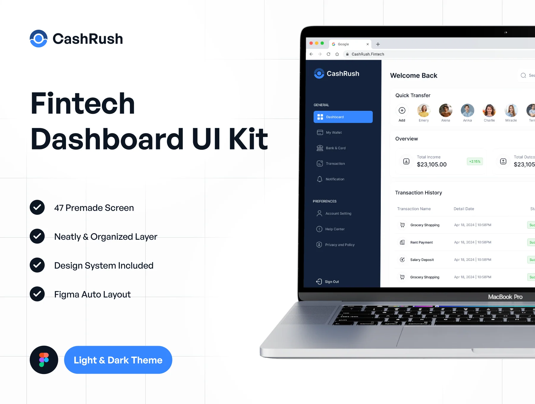 CashRush - Fintech Dashboard UI Kit