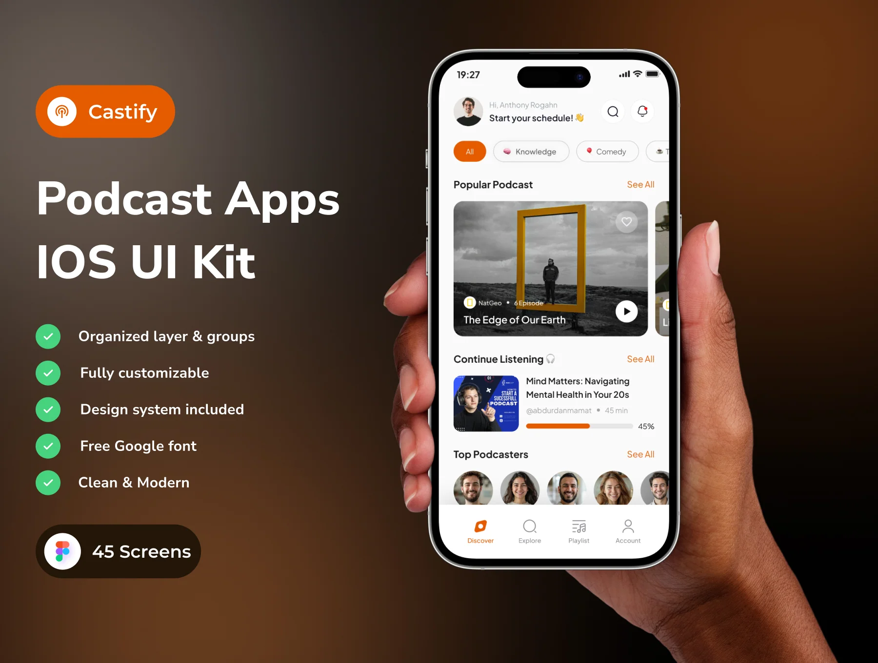 Castify - Podcast App IOS UI Kits
