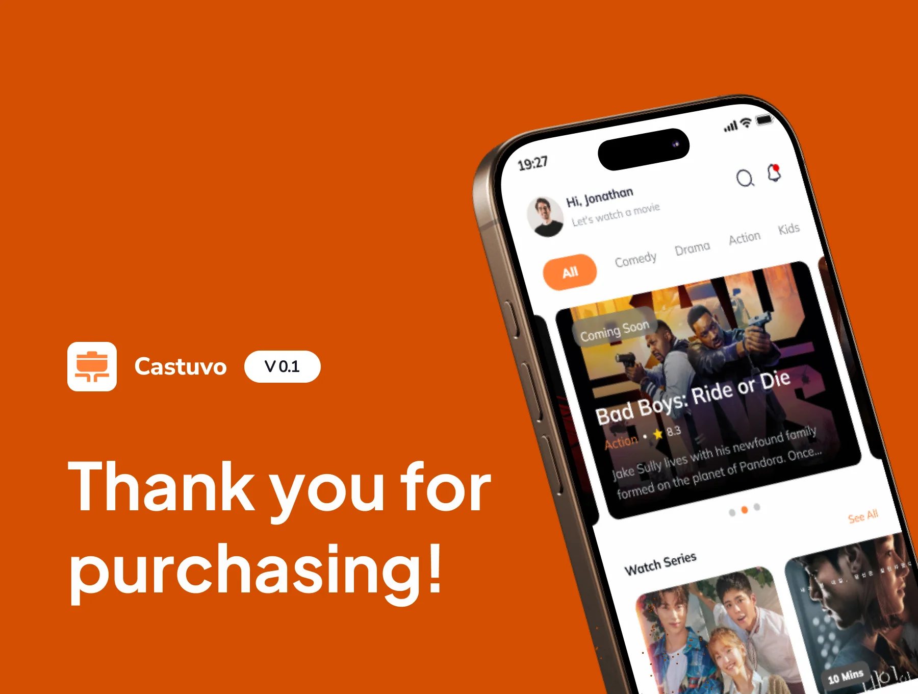 Castuvo - Streaming Movie Mobile App UI Kit 6