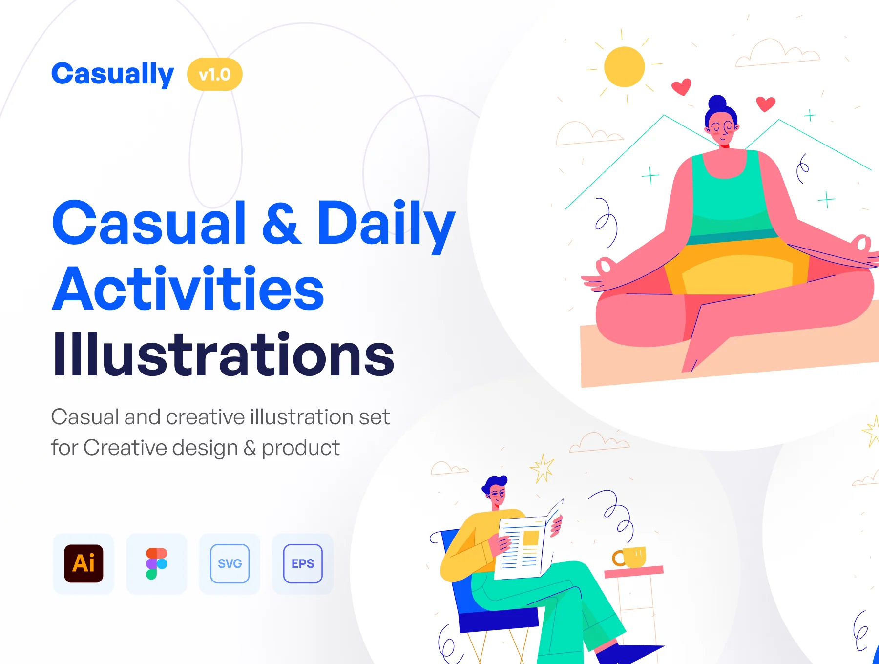 Casually - Casual & Daily Activities Illustration Set
