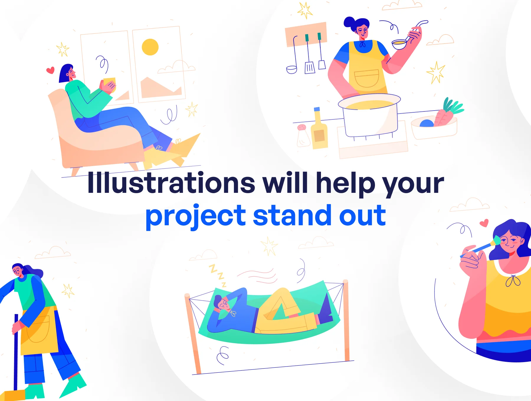 Casually - Casual & Daily Activities Illustration Set 2