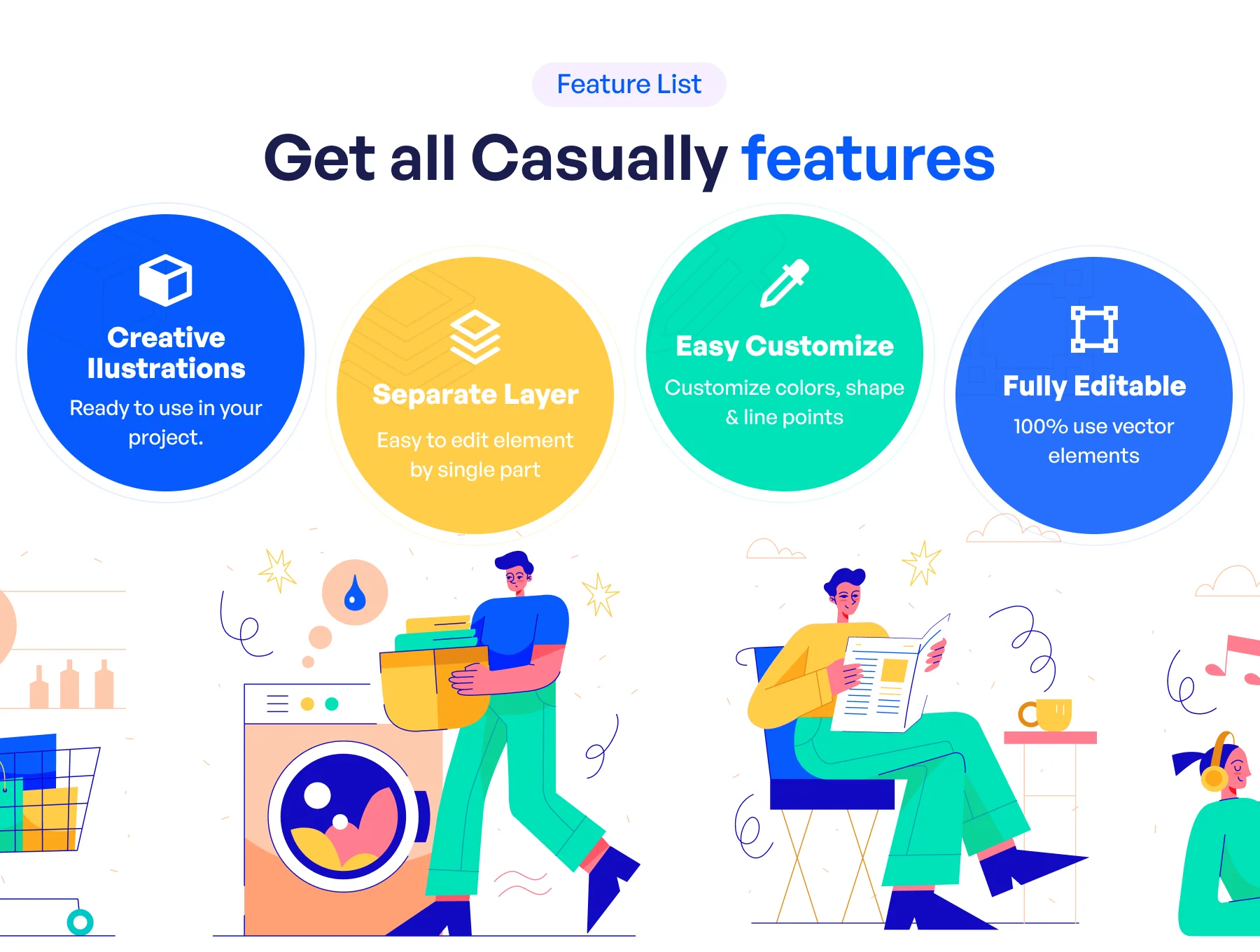 Casually - Casual & Daily Activities Illustration Set 3