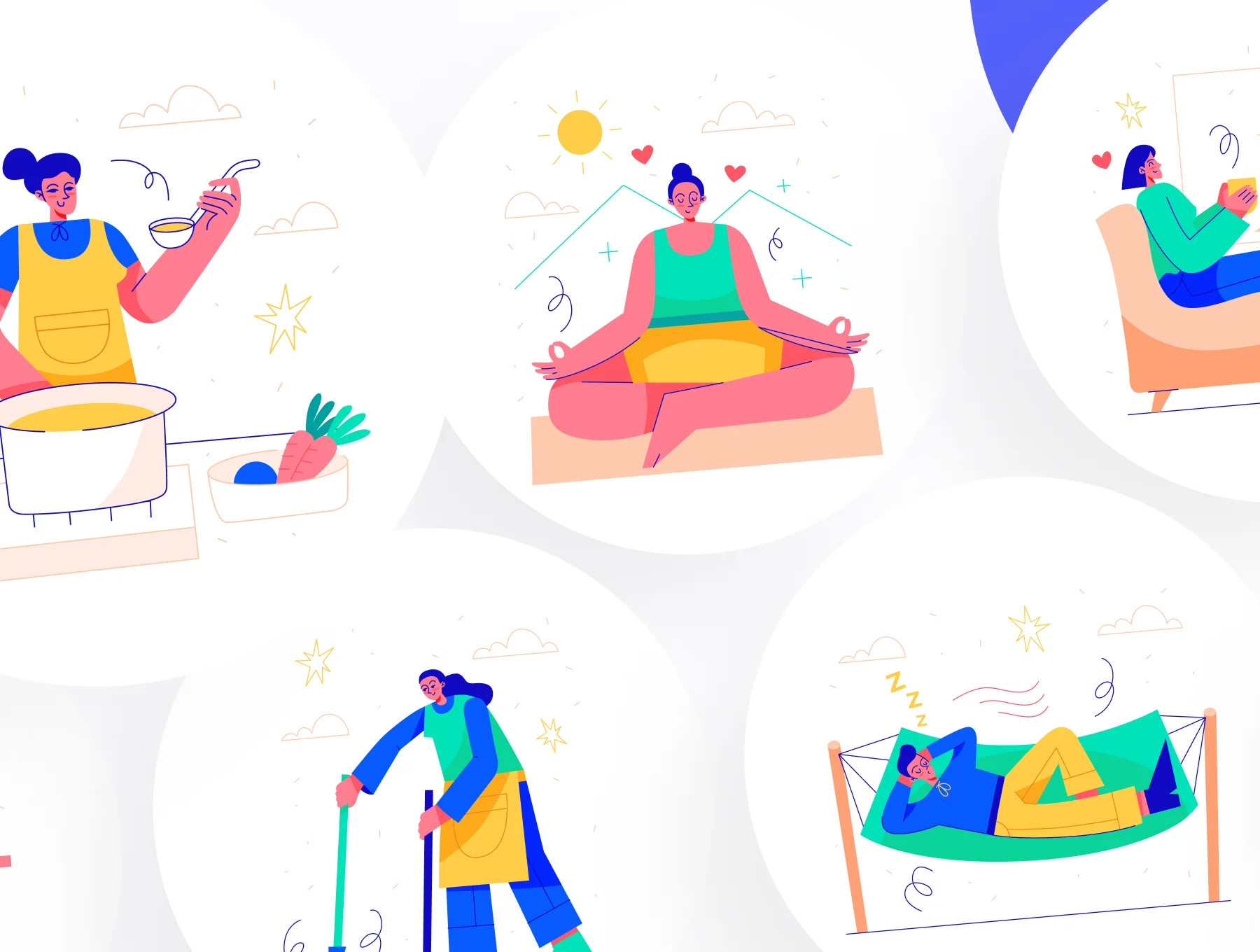 Casually - Casual & Daily Activities Illustration Set 7