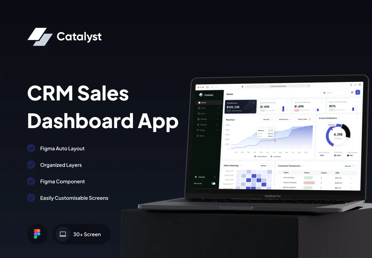 Catalyst - CRM Sales Dashboard App UI Kit
