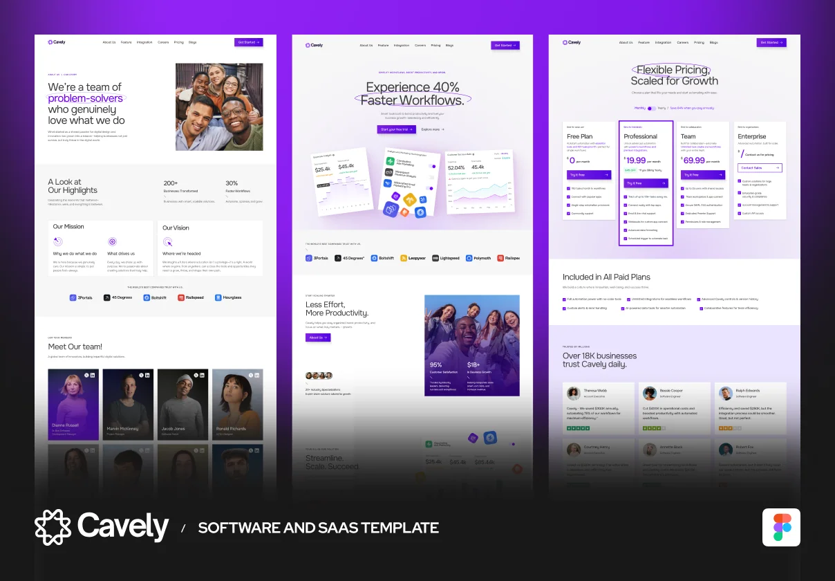Cavely — Software & SaaS Website Template