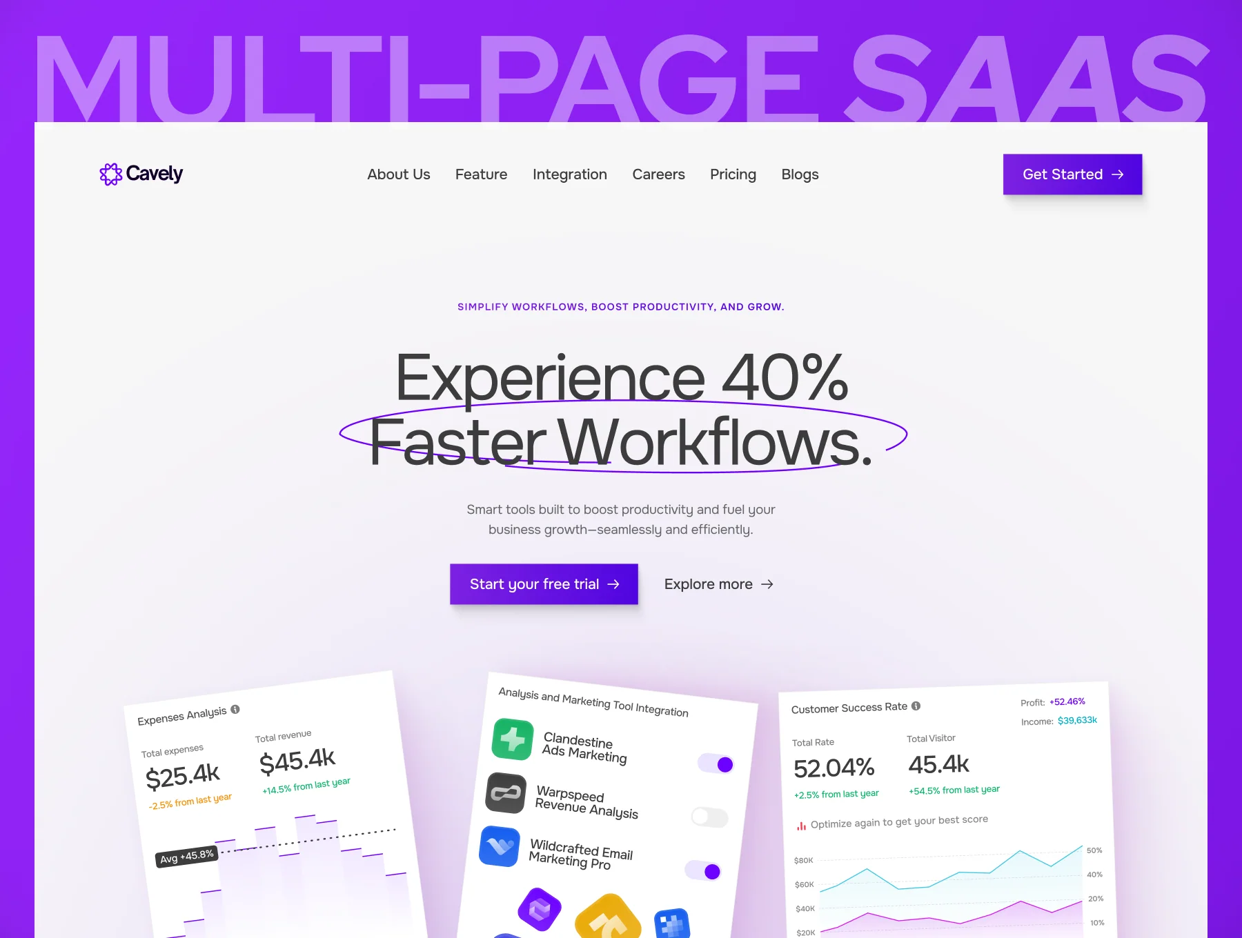 Cavely — Software & SaaS Website Template