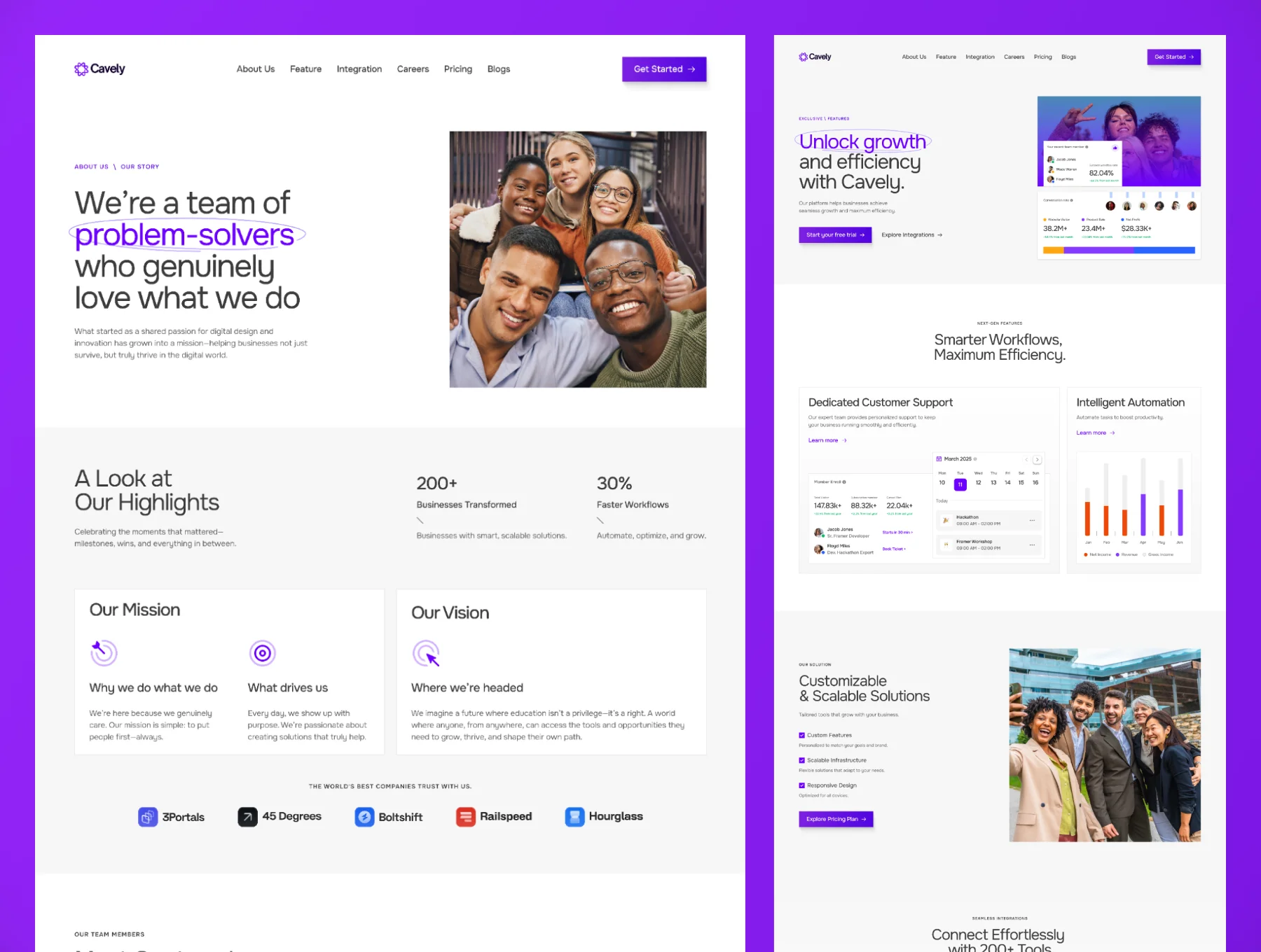 Cavely — Software & SaaS Website Template 3