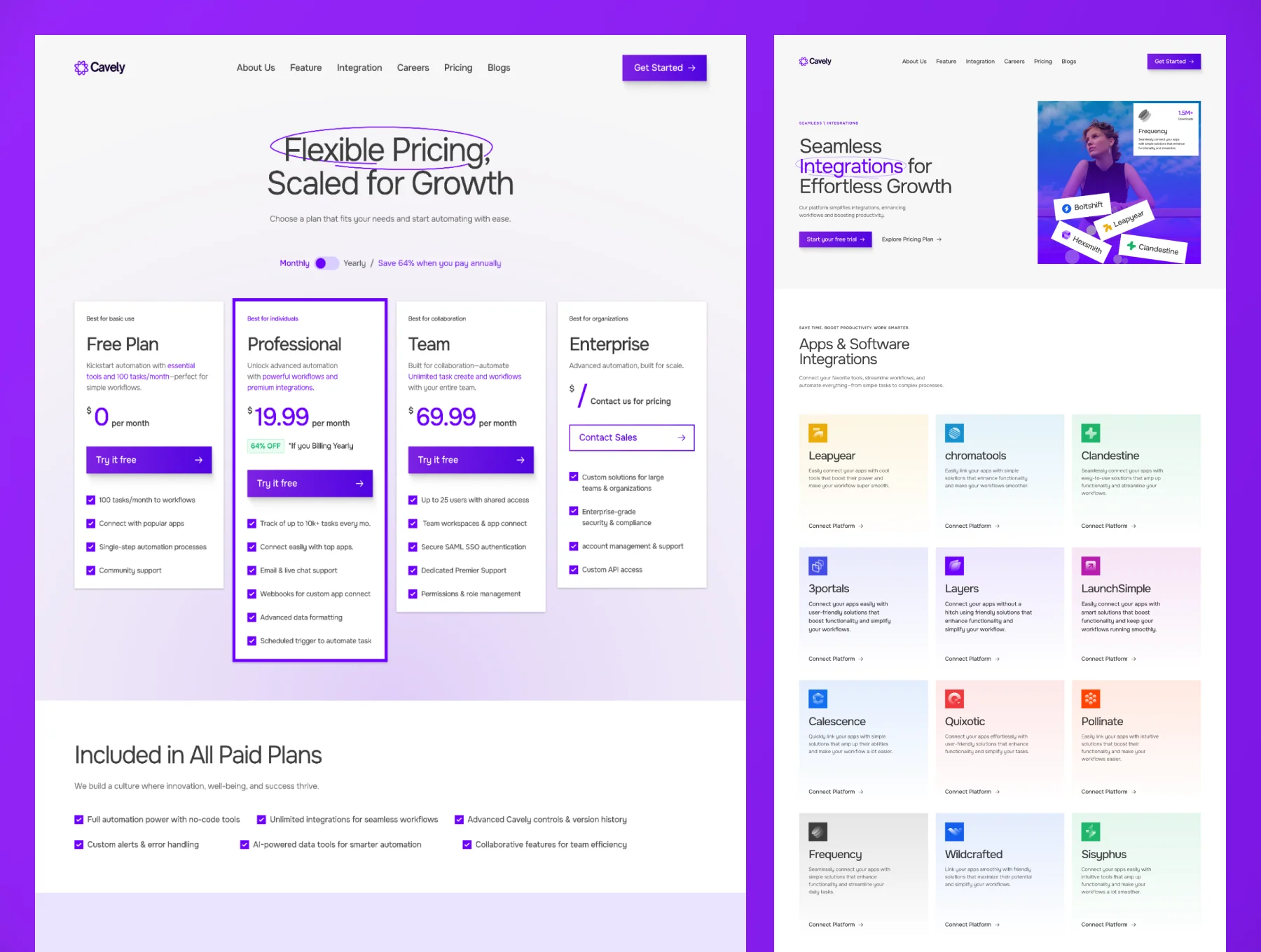 Cavely — Software & SaaS Website Template 4