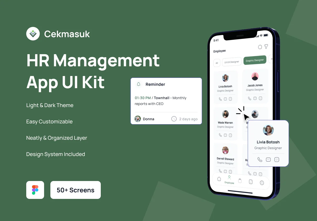 Cekmasuk - HR Management App UI Kit