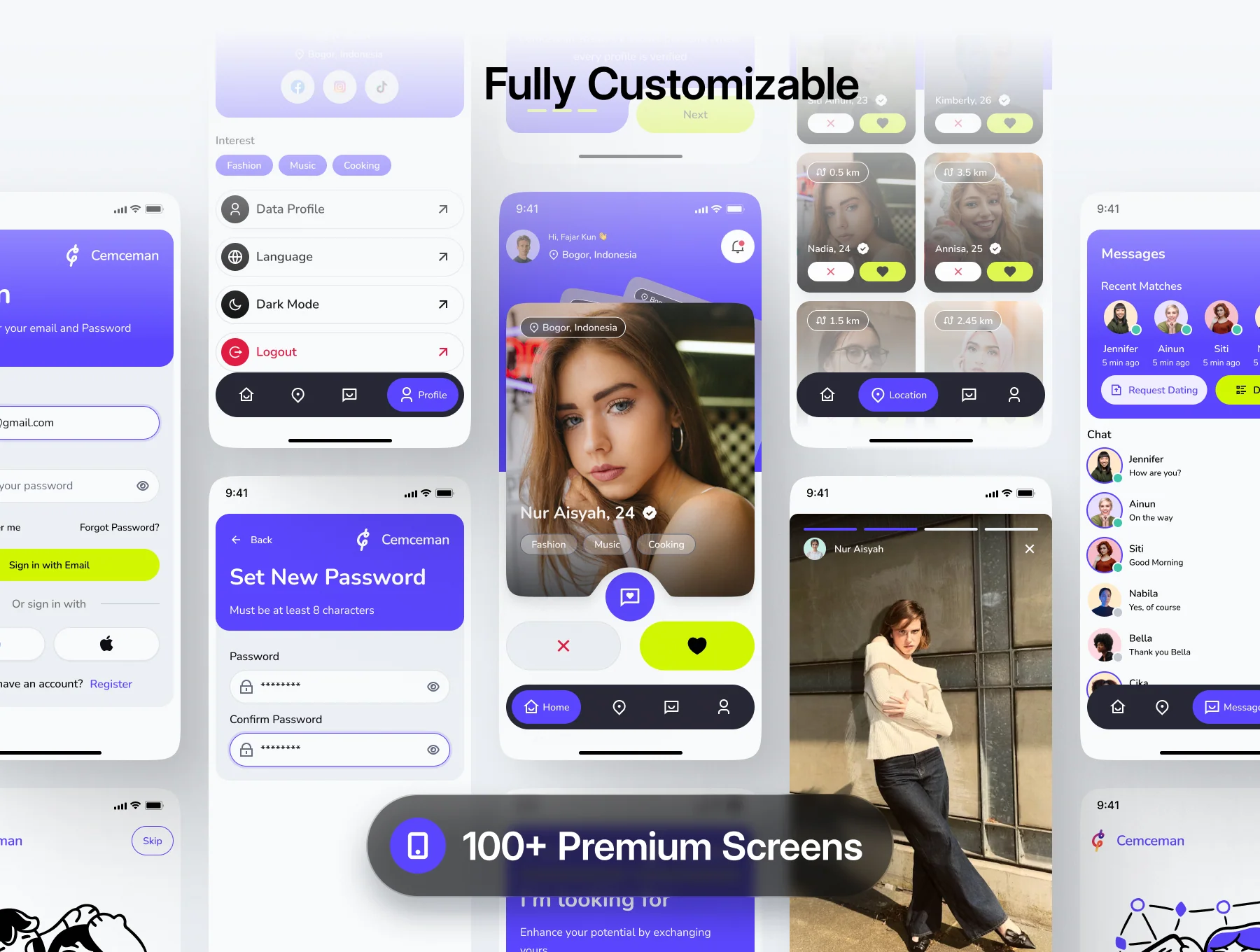 Cemceman - Dating & Social Mobile App UI Kit 2