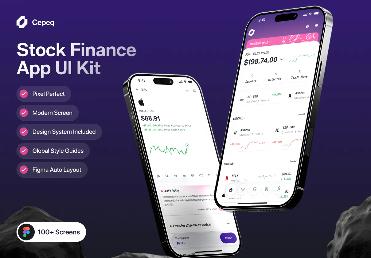 Cepeq — Stock Finance App UI Kit