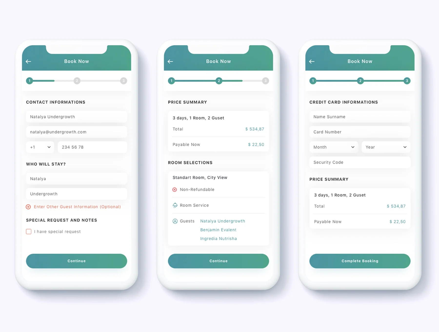 Cesha - Hotel Booking & Reservation App UI Kit 2