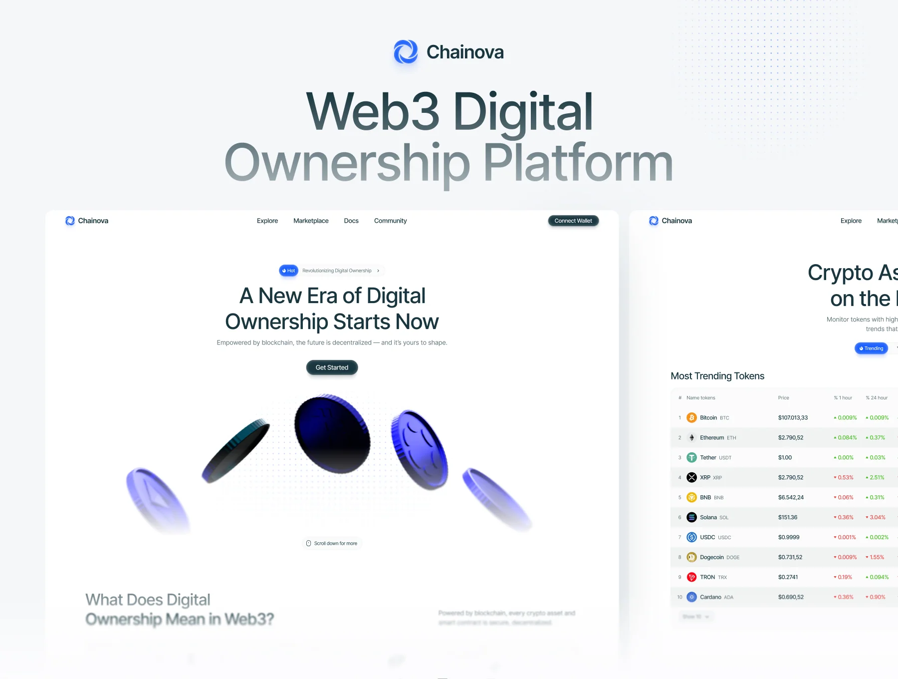 Chainova - Modern Blockchain Website