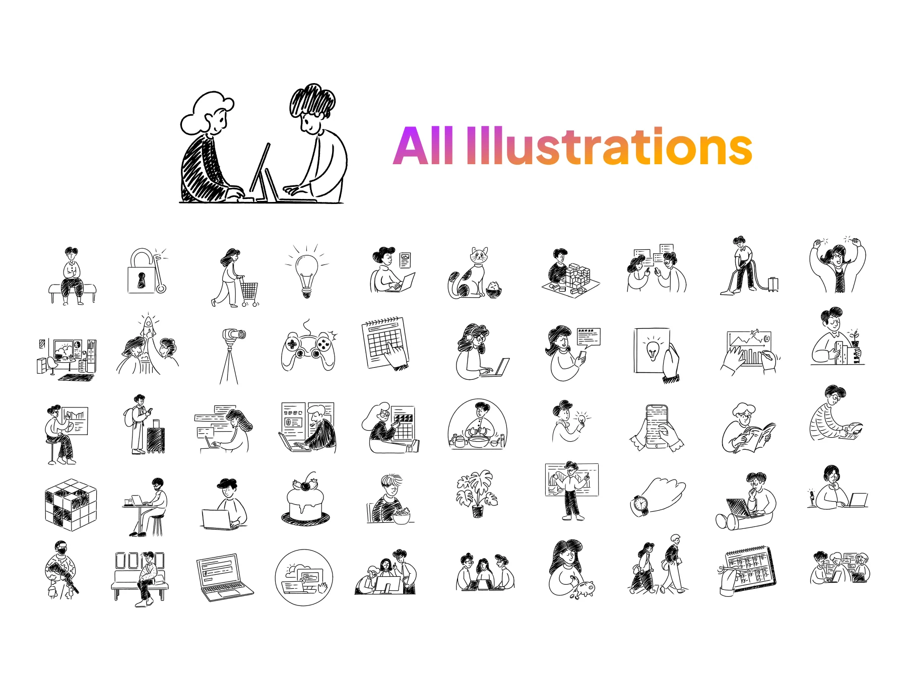 Chalky Startup Activities Illustrations 8