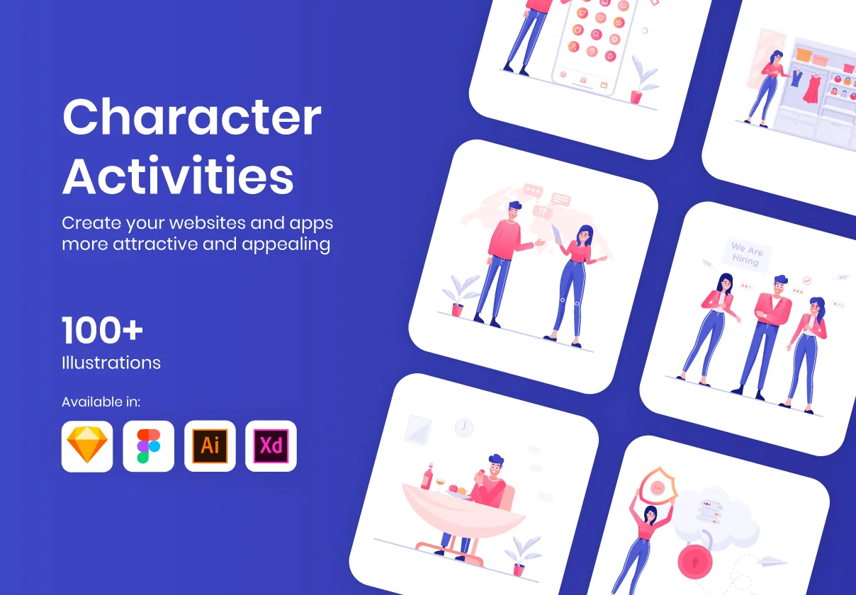 100+ Character Activities Illustrations