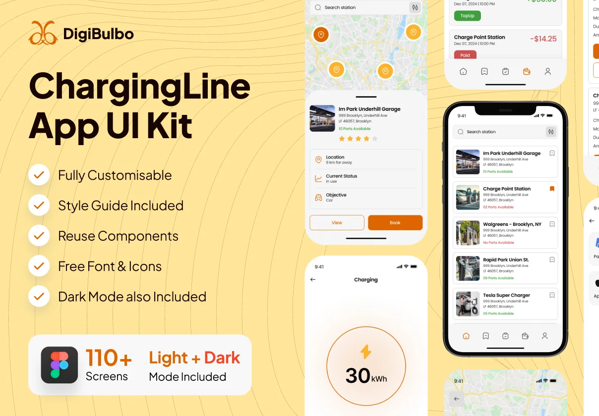 Charging Line - EV Charging Station Finder App UI Kit