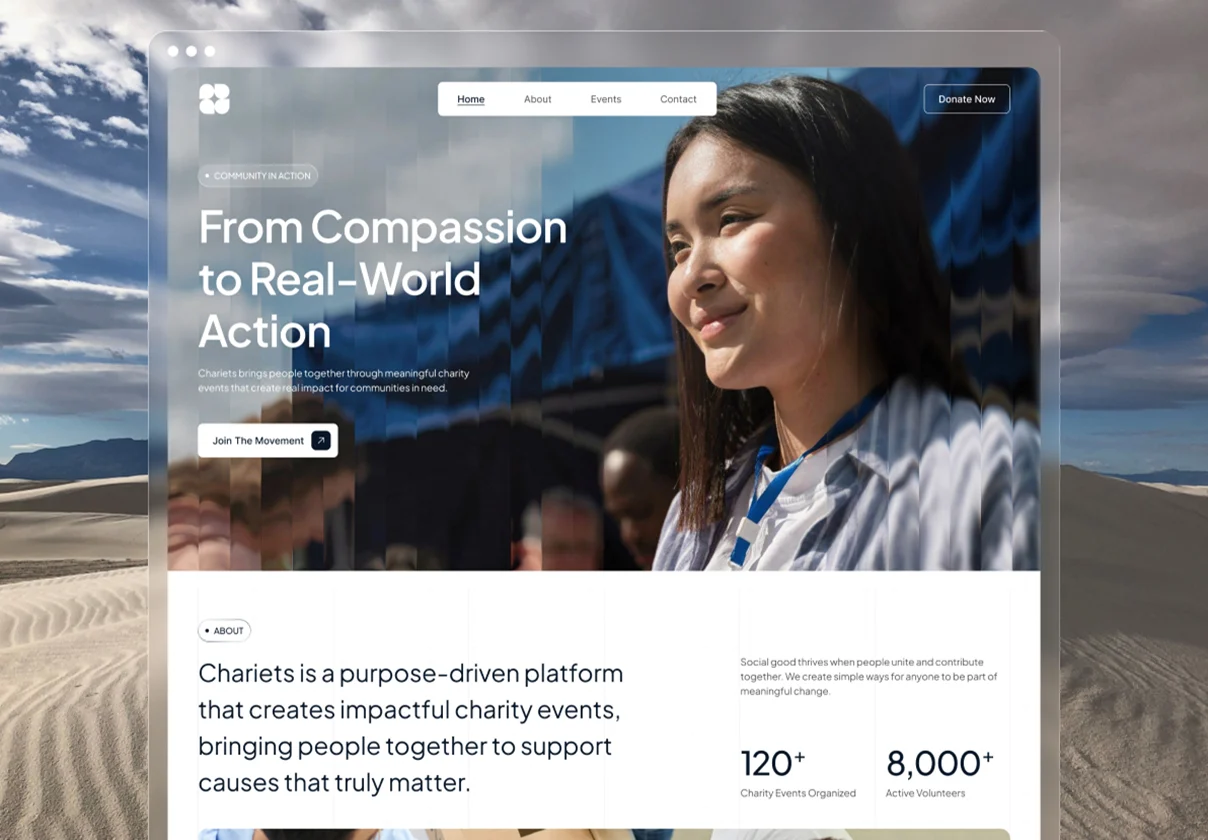 Chariets - Non-Profit Charity Website UI Figma Template