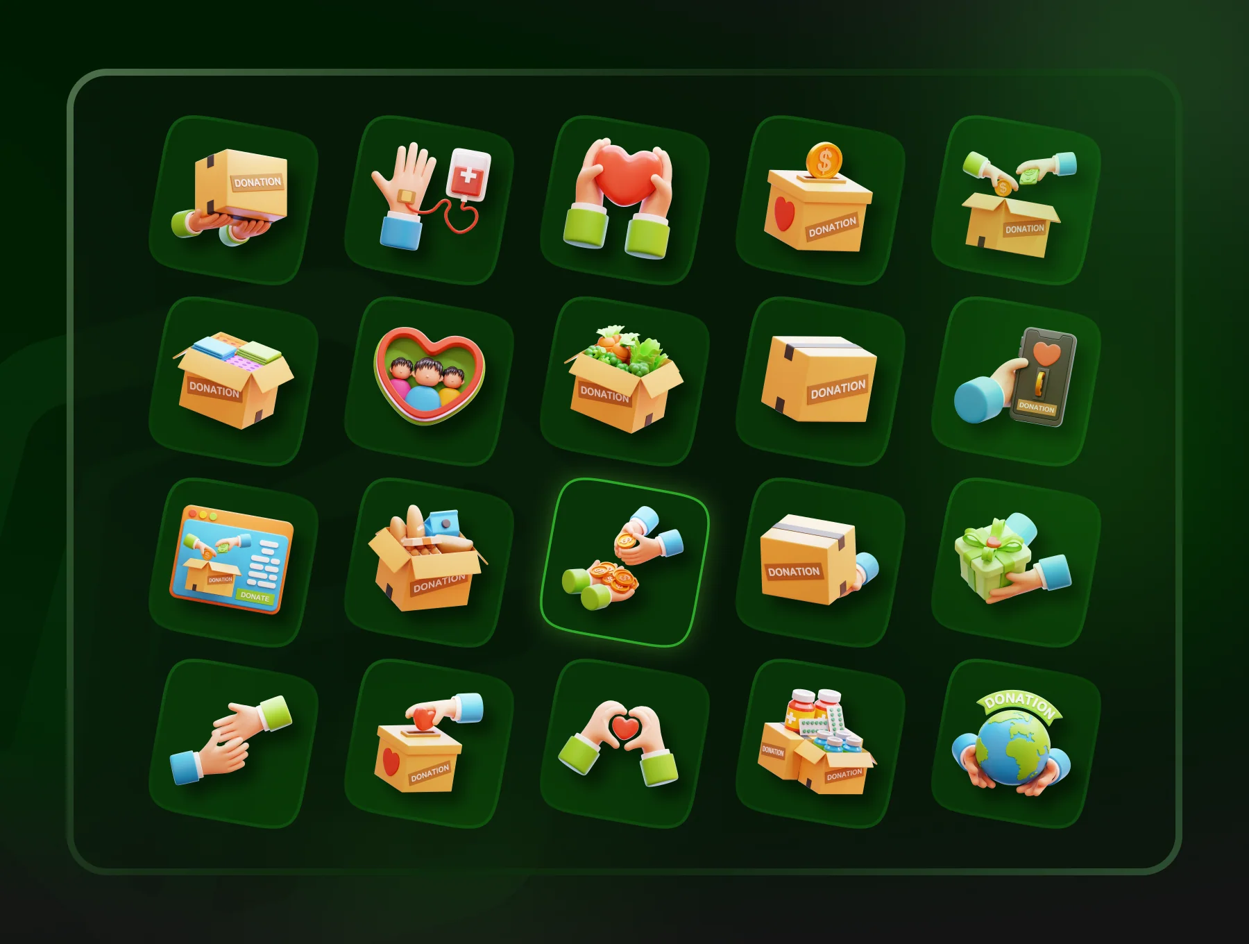 Charity & Donations 3D Icon Set 2