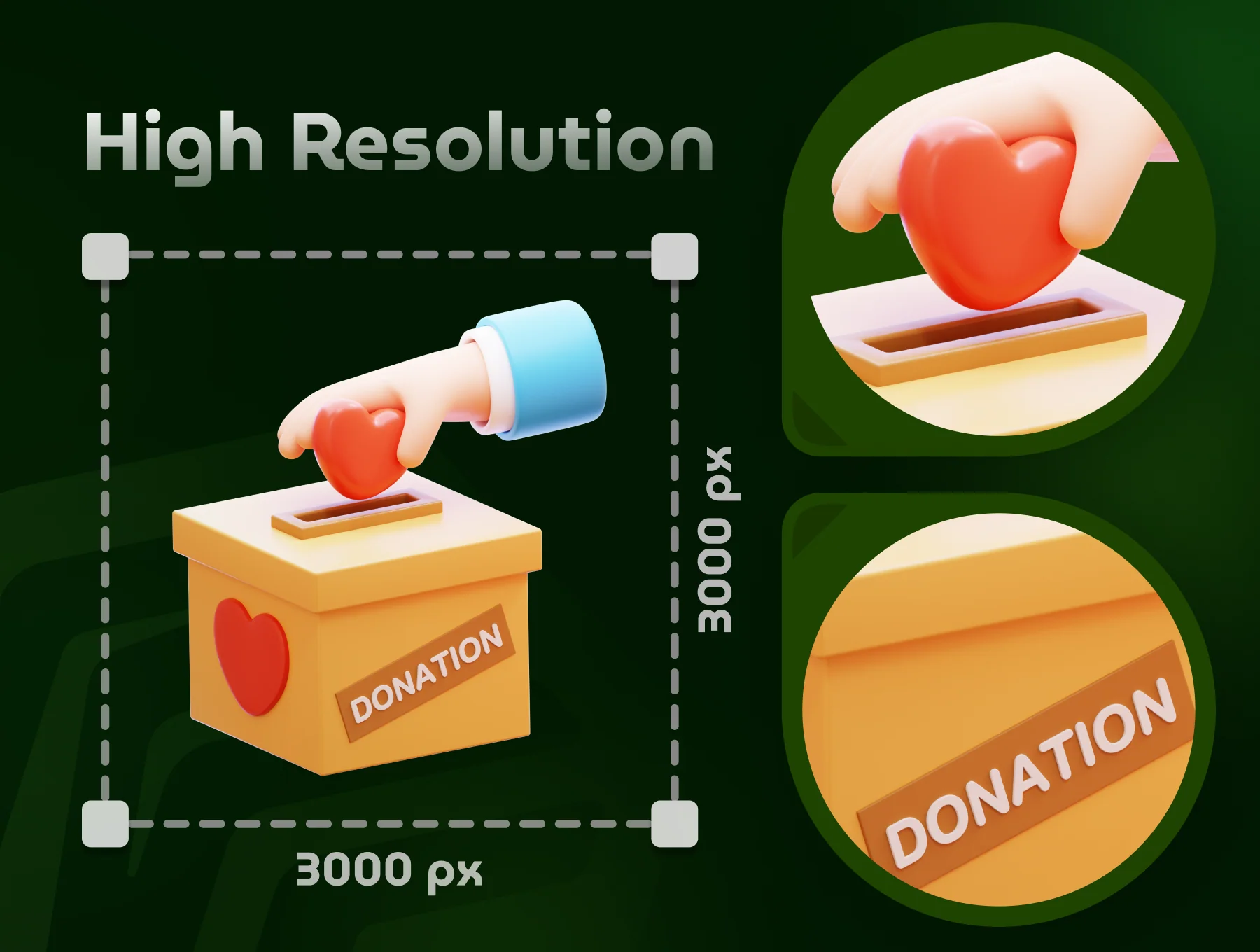 Charity & Donations 3D Icon Set 4