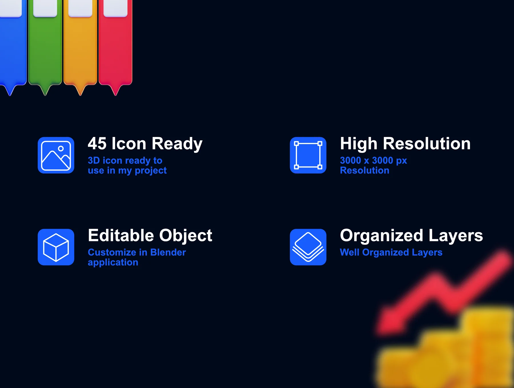 Chart & Diagram 3D Icons Packs 2