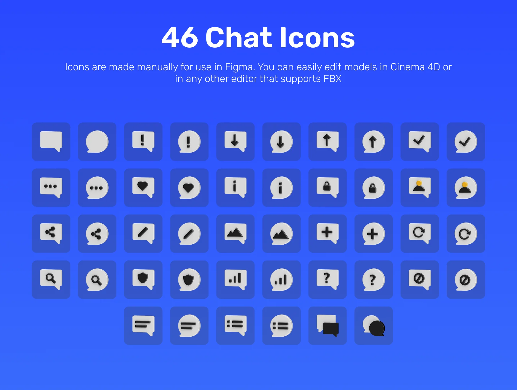 Chat 3D Icon Set 6