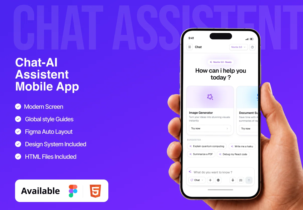 Chat AI Assistant Mobile App UI Kit