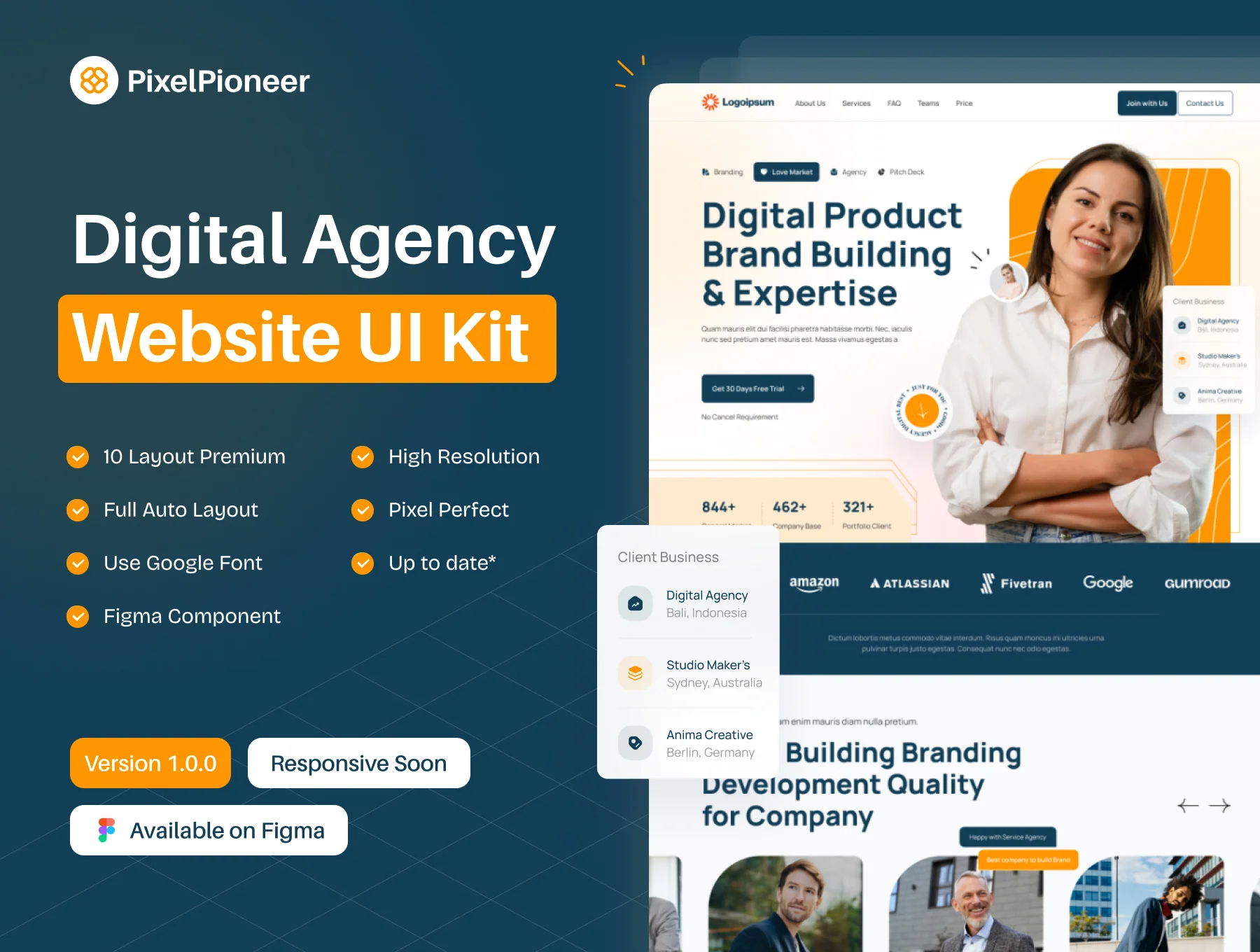 PixelPioneer - Digital Agency UI Kit