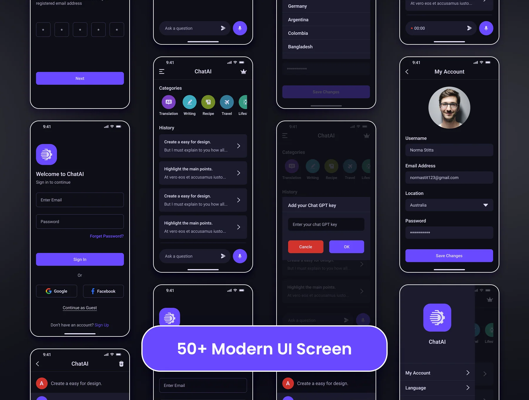 ChatAI - Chat GPT App Figma UI Kit 3