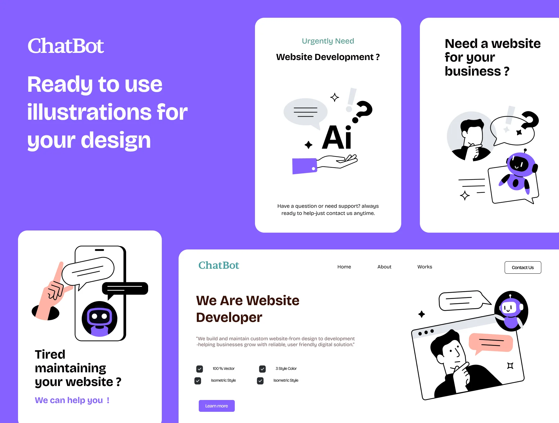ChatBot AI Illustration Pack 2