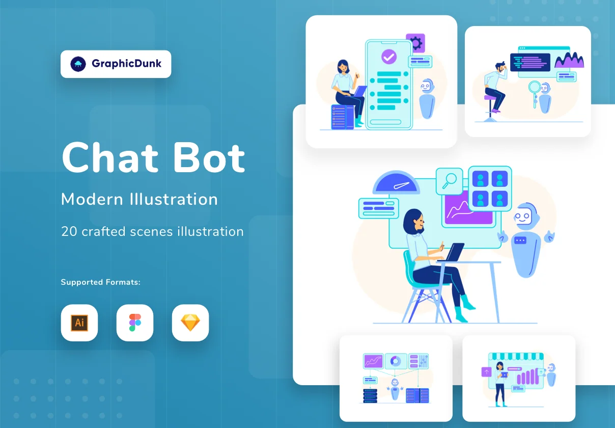 Chatbot - Artificial Intelligence Illustration