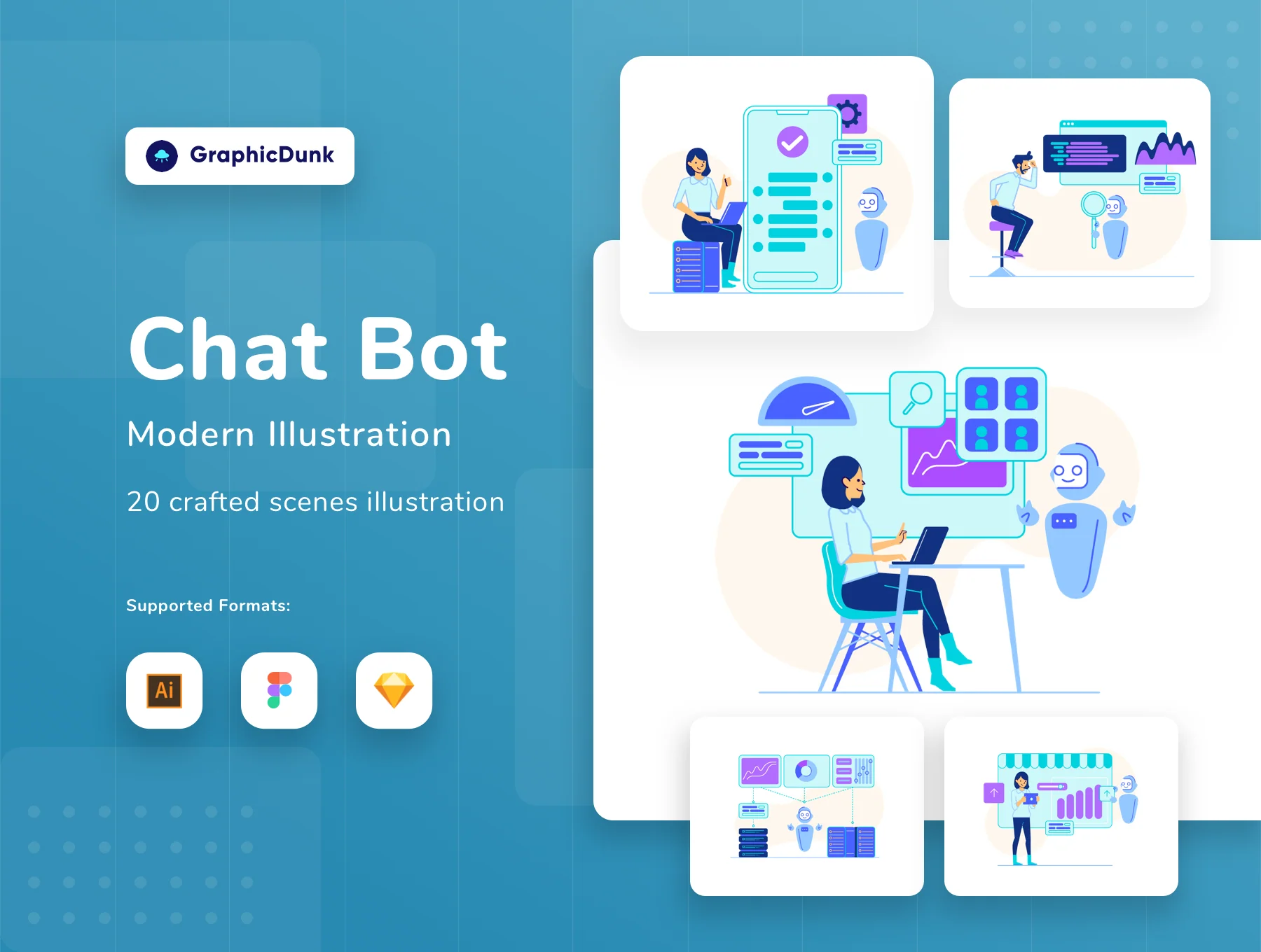 Chatbot - Artificial Intelligence Illustration