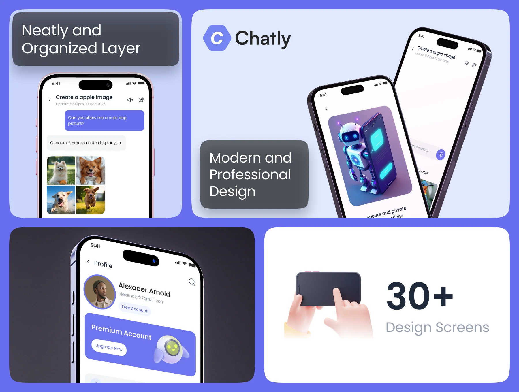 Chatly Ai Chatbot Mobile App UI Kit 3