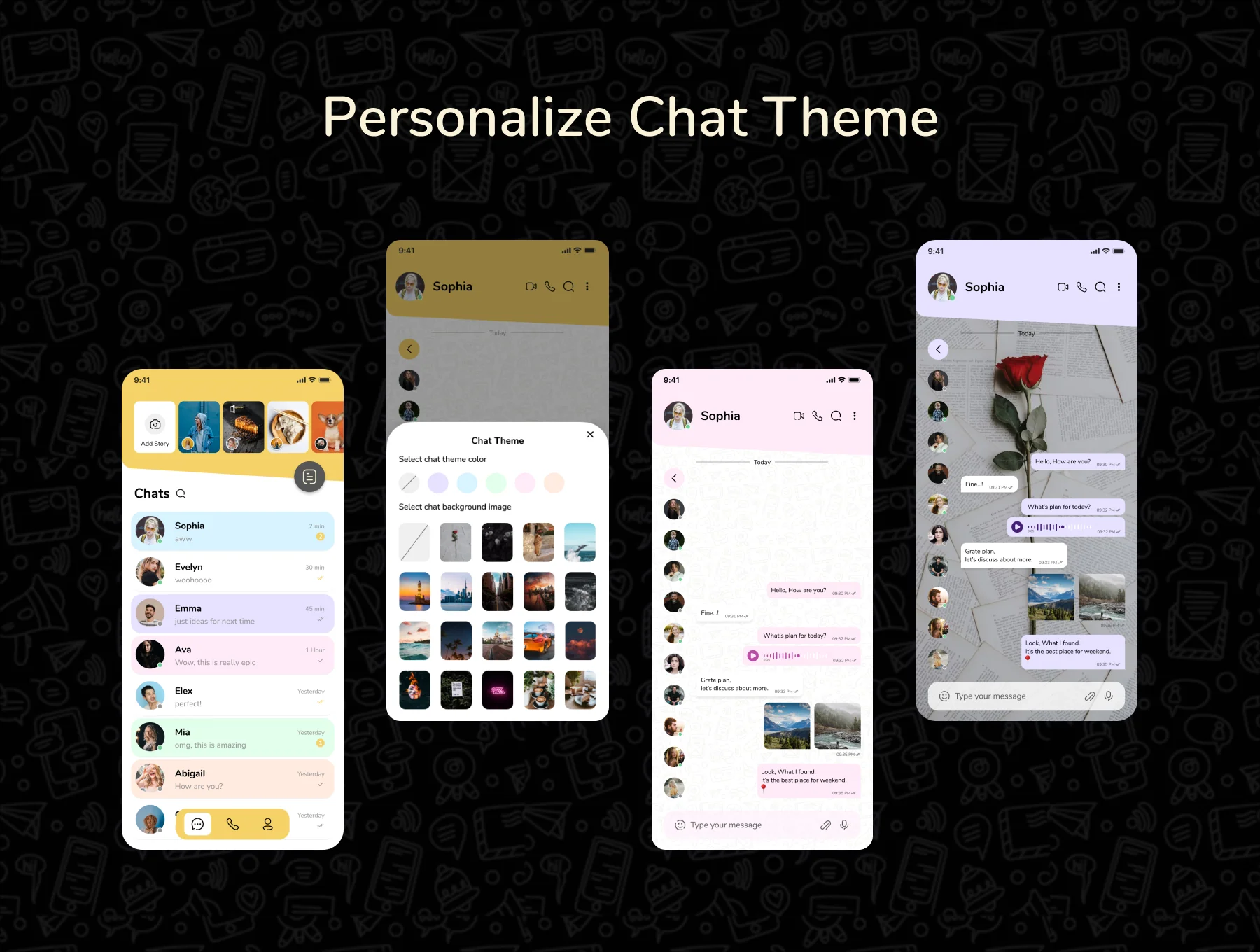 Chatterfly - Chat App UI Kit Template 2