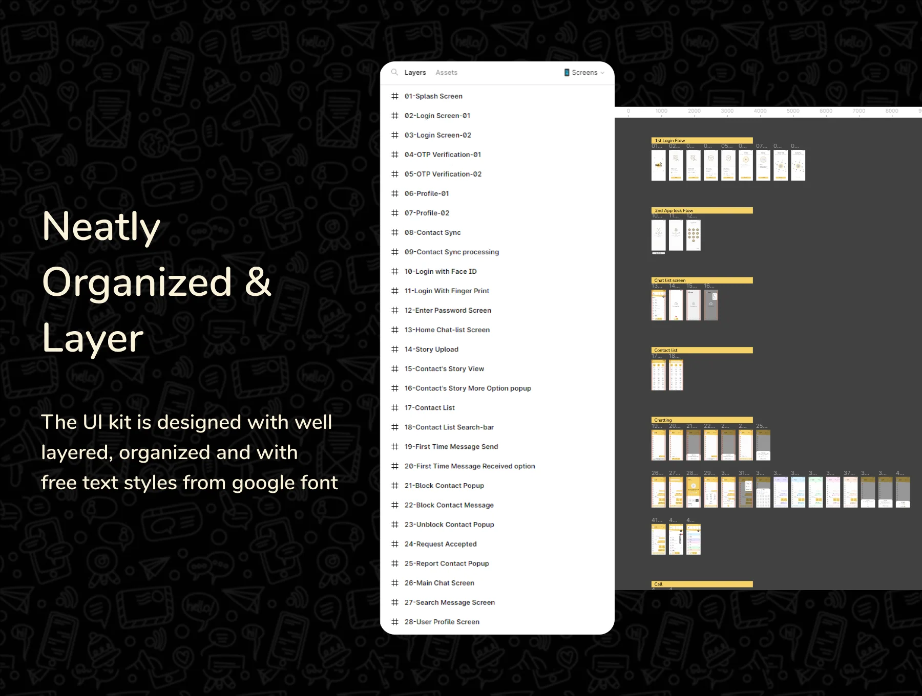 Chatterfly - Chat App UI Kit Template 4