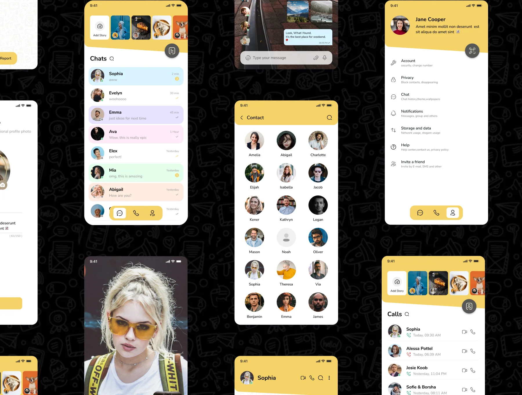 Chatterfly - Chat App UI Kit Template 6