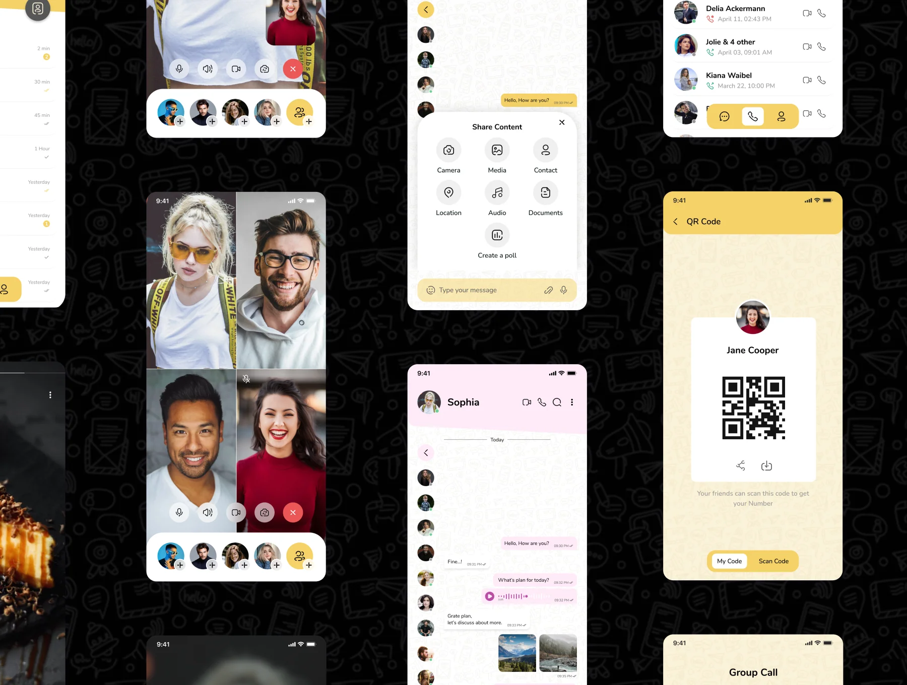 Chatterfly - Chat App UI Kit Template 8