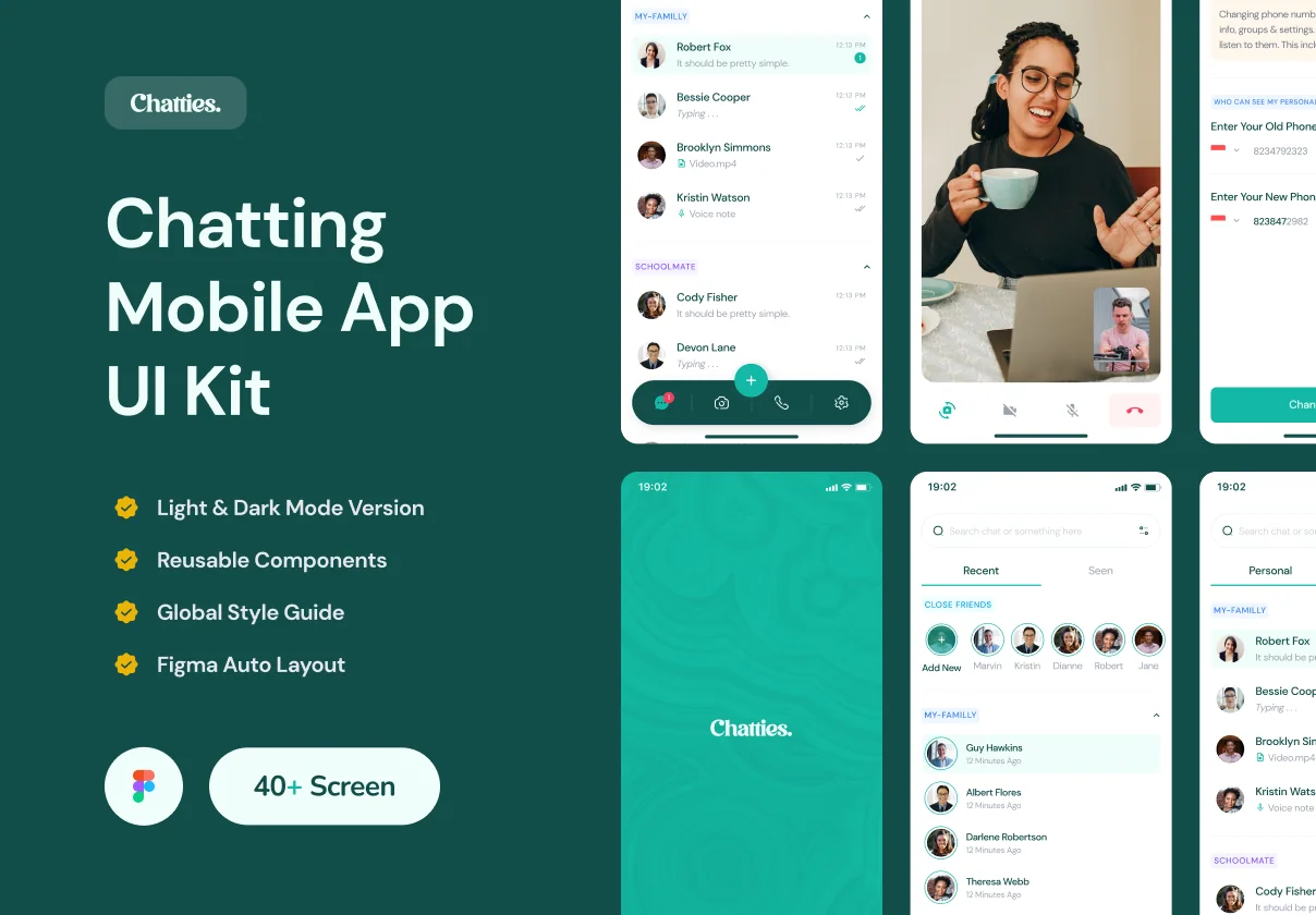 Chatties - Chatting Mobile App UI Kit