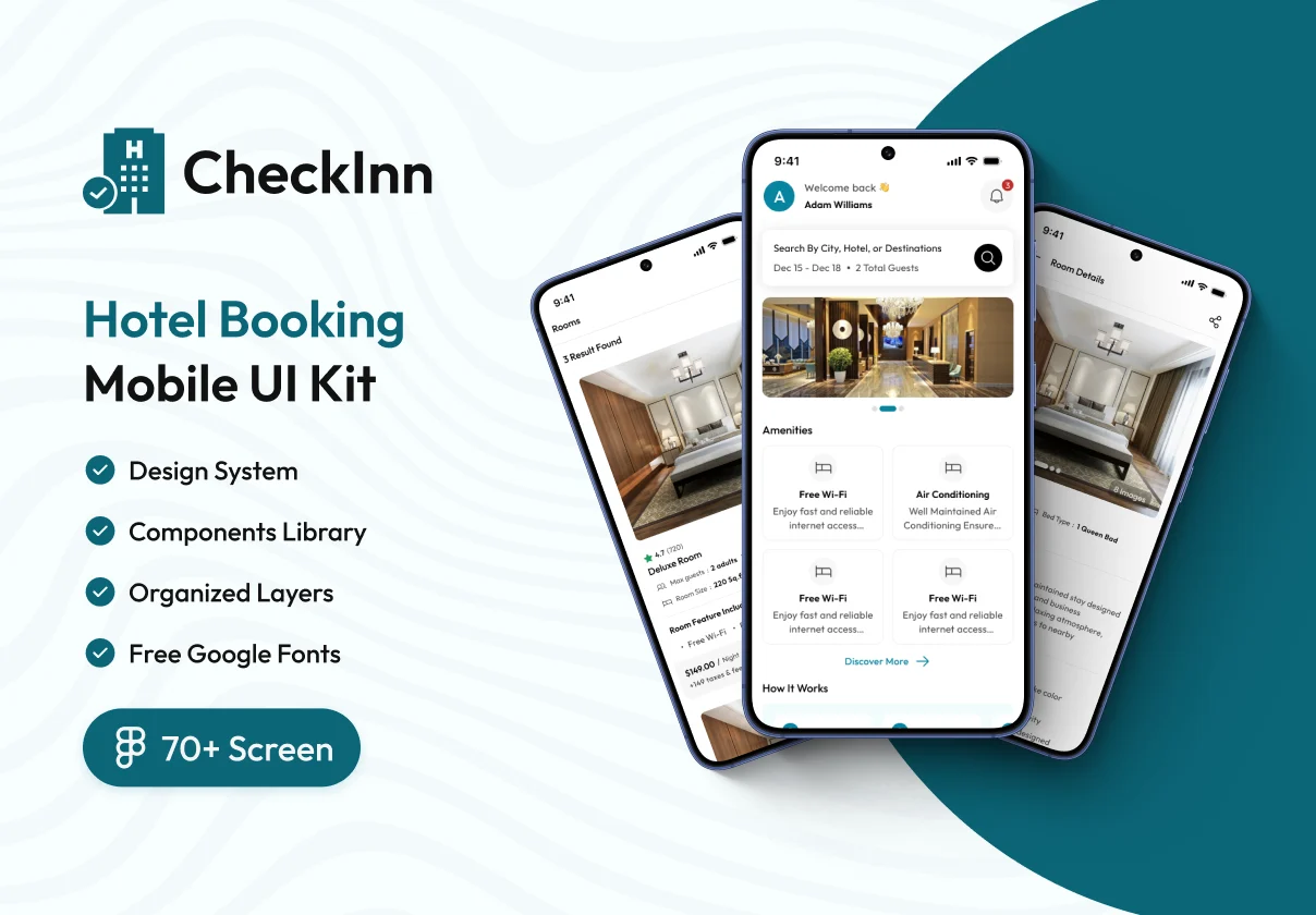 CheckInn – Hotel Booking Mobile UI Kit