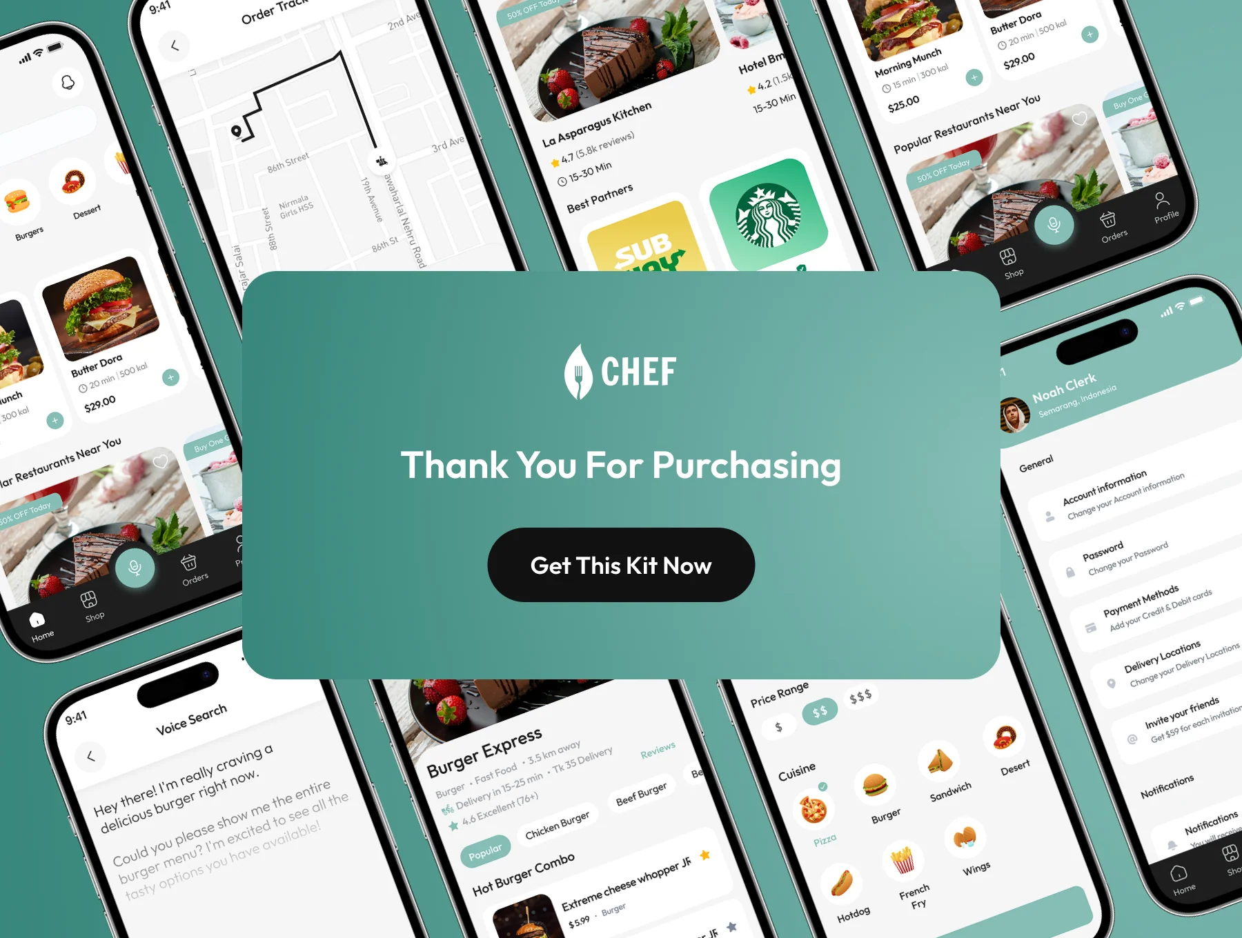 Chef - Food Delivery Mobile App UI Kit 6