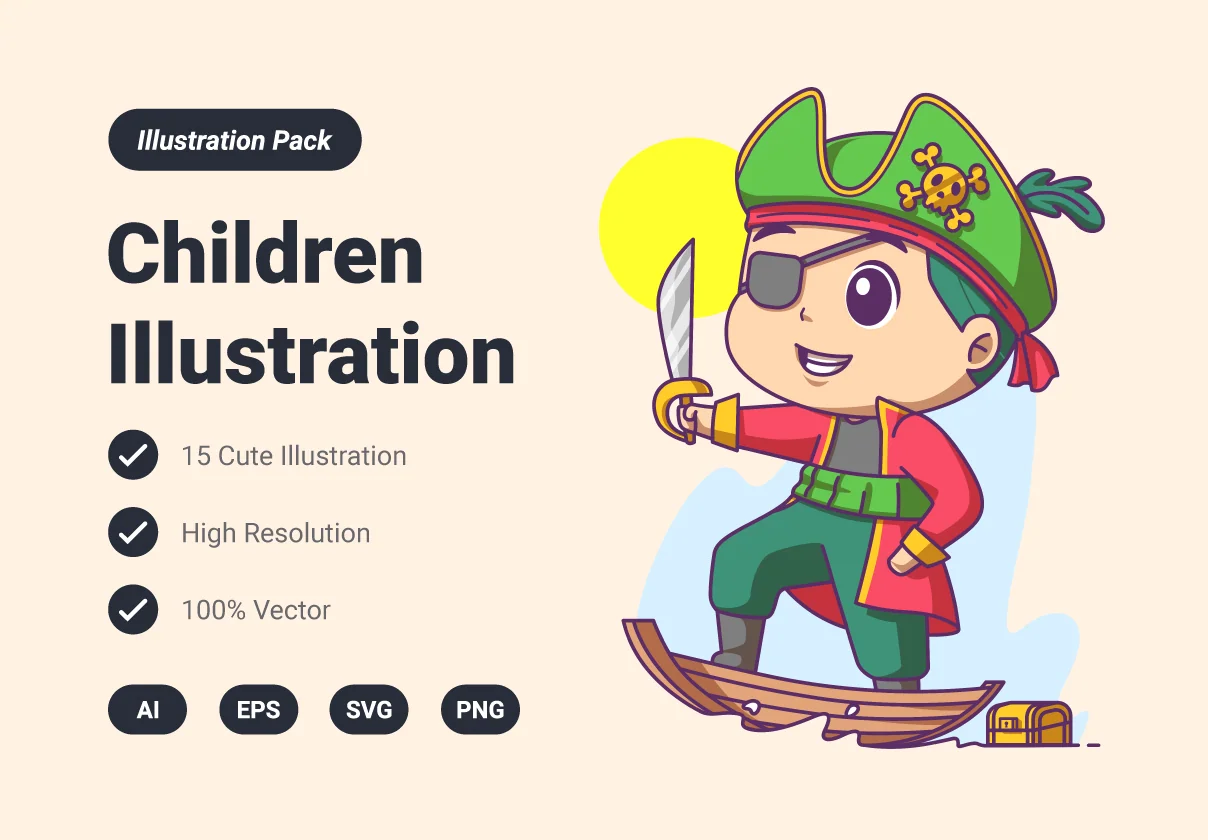 Children & Boys Activities Illustration Pack
