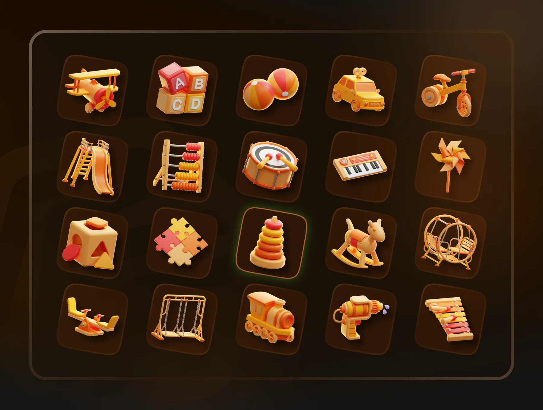 Children Toy 3D Icon Set 2