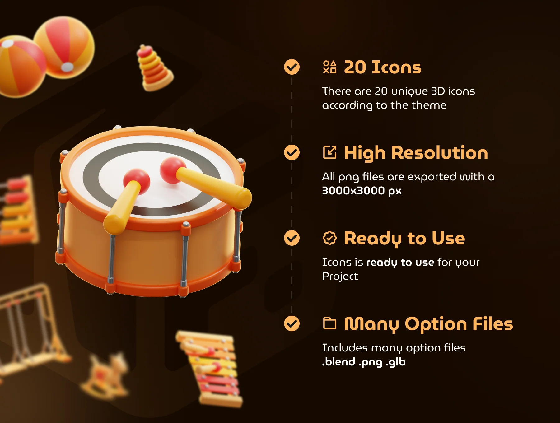 Children Toy 3D Icon Set 3
