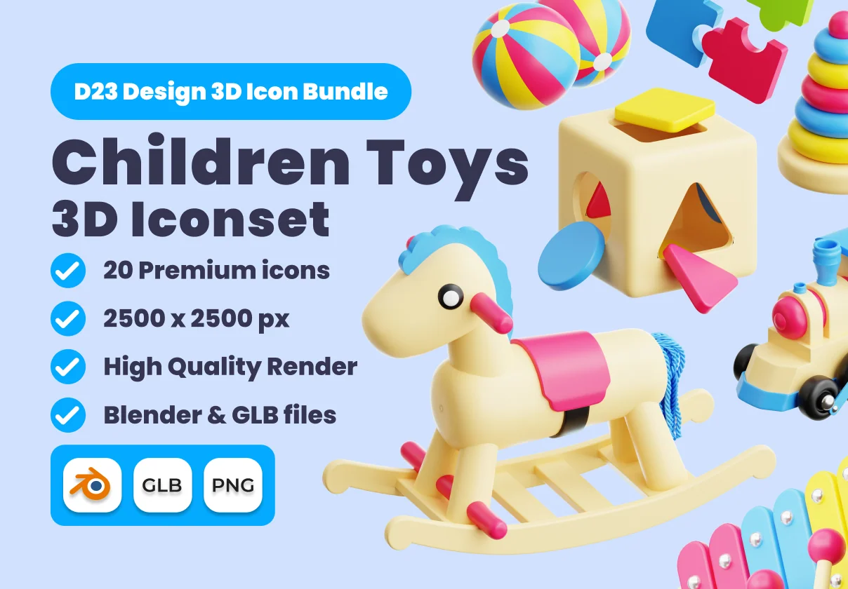 Children Toys 3D Illustration Pack