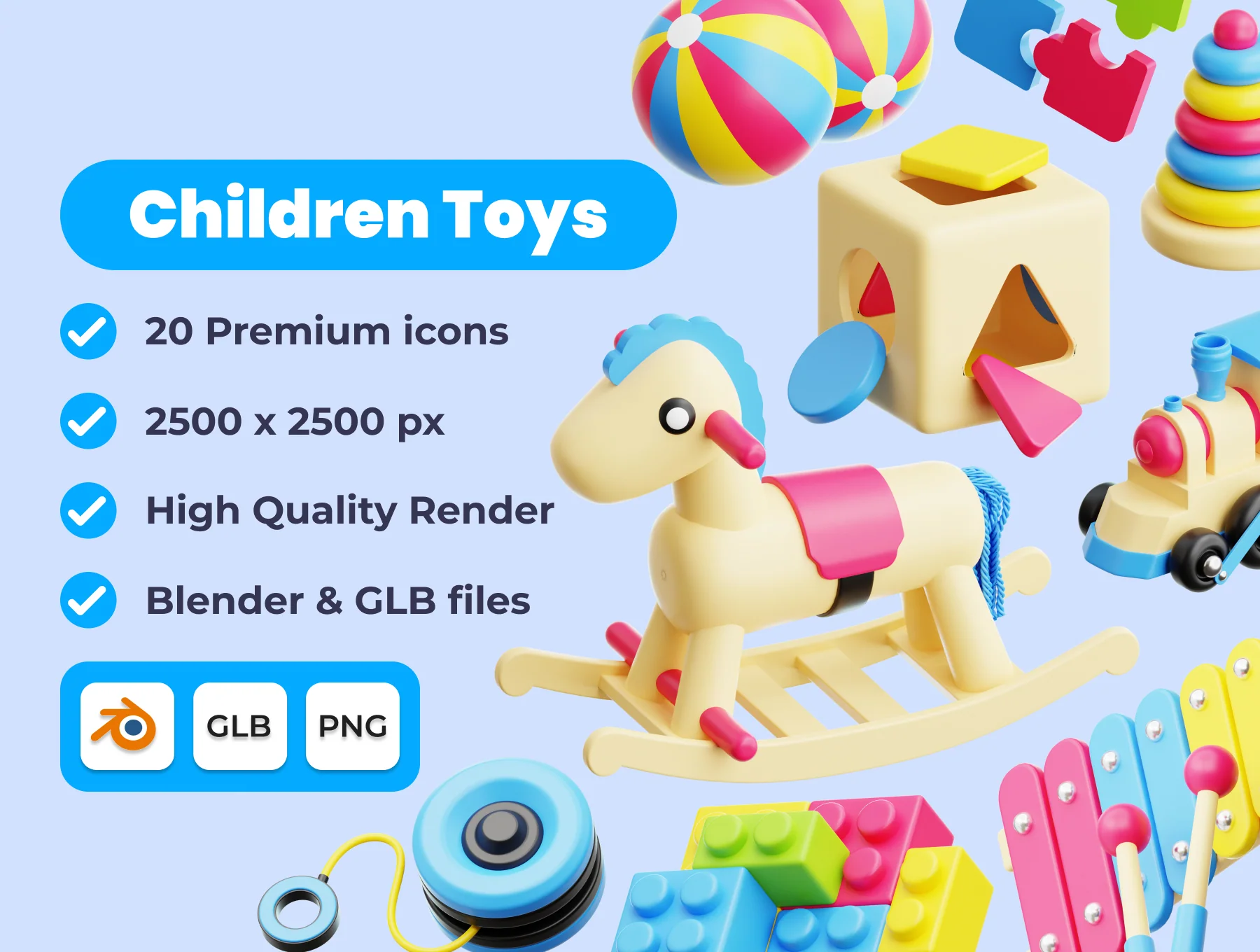 Children Toys 3D Illustration Pack