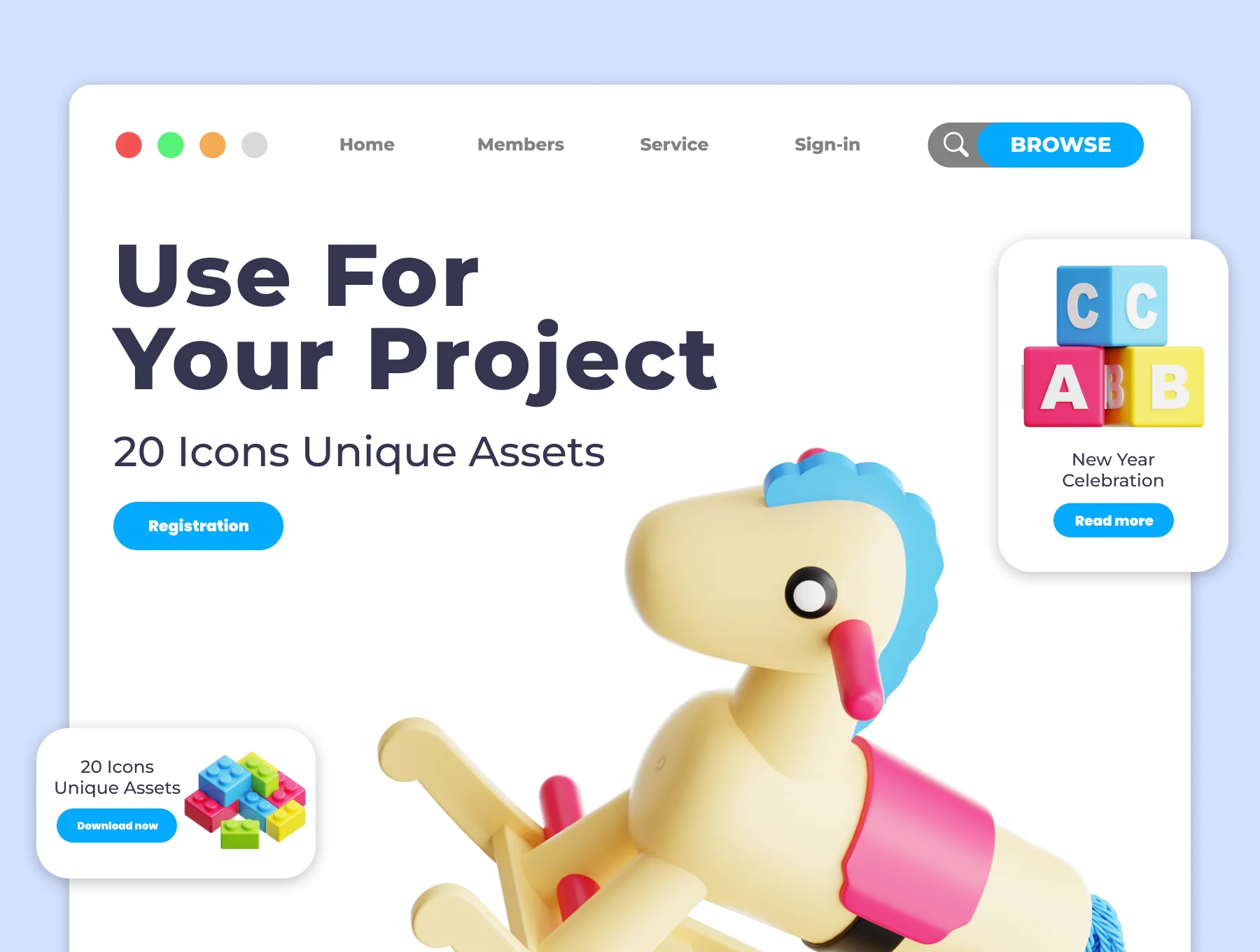 Children Toys 3D Illustration Pack 4
